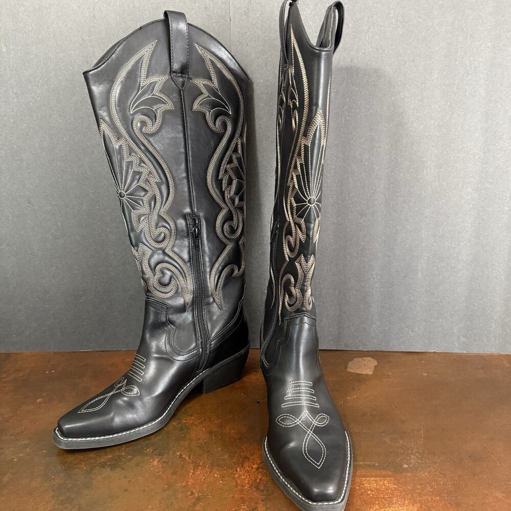 Wild Fabel Kenzi Brown Women's Tall Western Fun Rustic Dress Boots size 6.5 Edgy - Picture 12 of 16